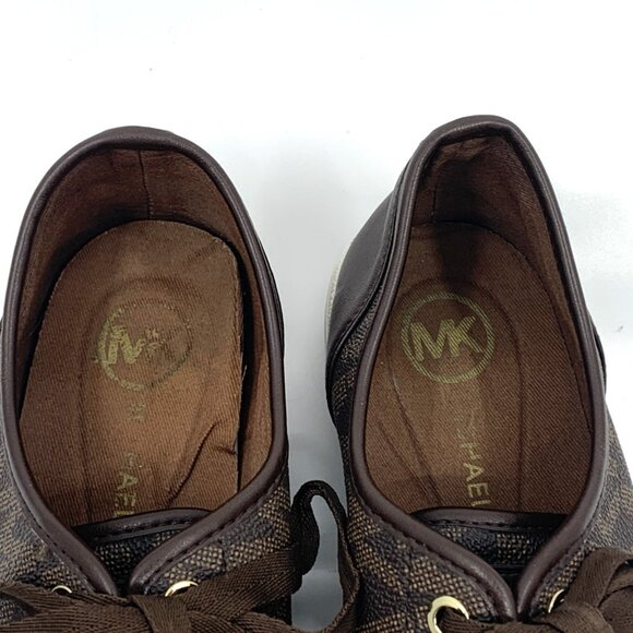 Michael Kors Womens Logo City Sneakers Shoes Brown Size 9.5M 001109 Lace Up - Picture 12 of 15
